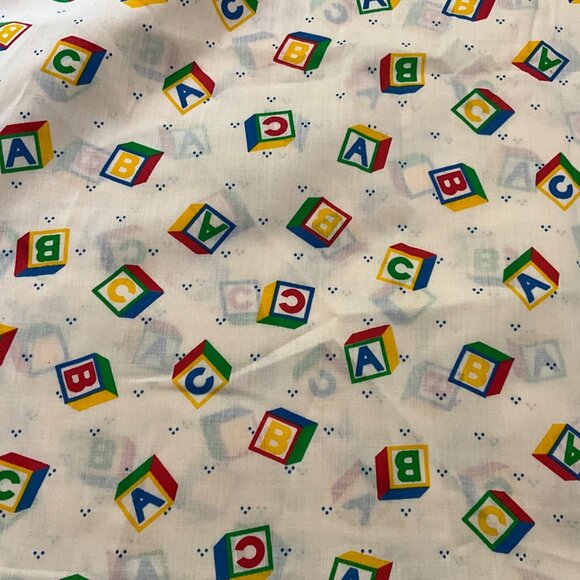 Wamsutta 1987 ABC'S Building Blocks Cotton Fabric Nursery Baby  44" x 220" 6 yds - Picture 3 of 5